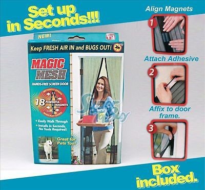 Magic Mesh Hands Free Screen Door With Magnets As Seen On Tv