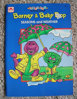 HTF Rare BARNEY Dinosaur Baby Bop Friends Golden Coloring Book 1993 
