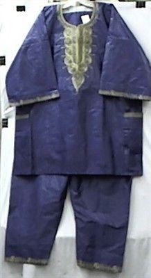 Men Brocade African Clothing Pant Suit Royal Purple Doesnt Come M L 