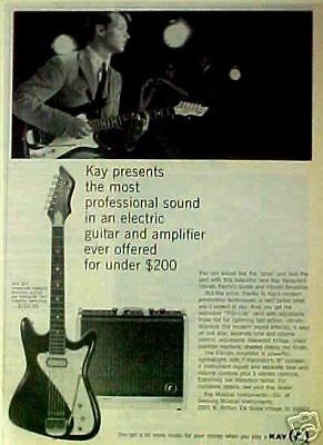 1966 Kay Vanguard Electric Guitars/ Amplifiers Music AD