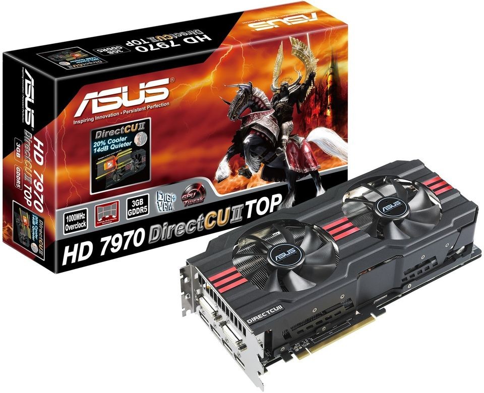 NEW ASUS Radeon HD 7970 DirectCU II 3GB GDDR5 PCI Express HD7970 DC2T 