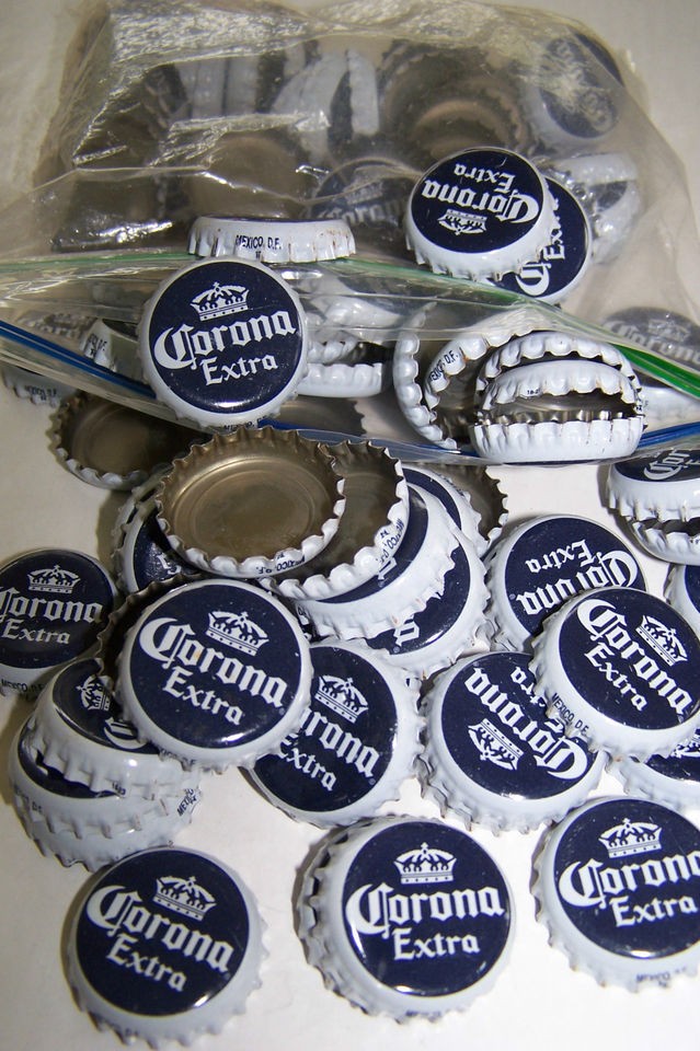 100 CORONA NEW WHITE BEER BOTTLE CAPS CROWNS SEE STORE 4 MORE FAST 
