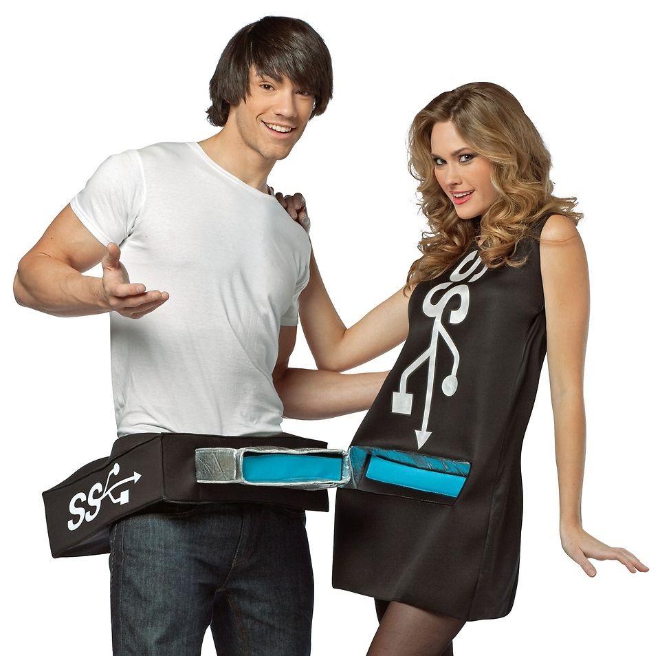 Funny Couples USB Port & Stick Adult Halloween Costume