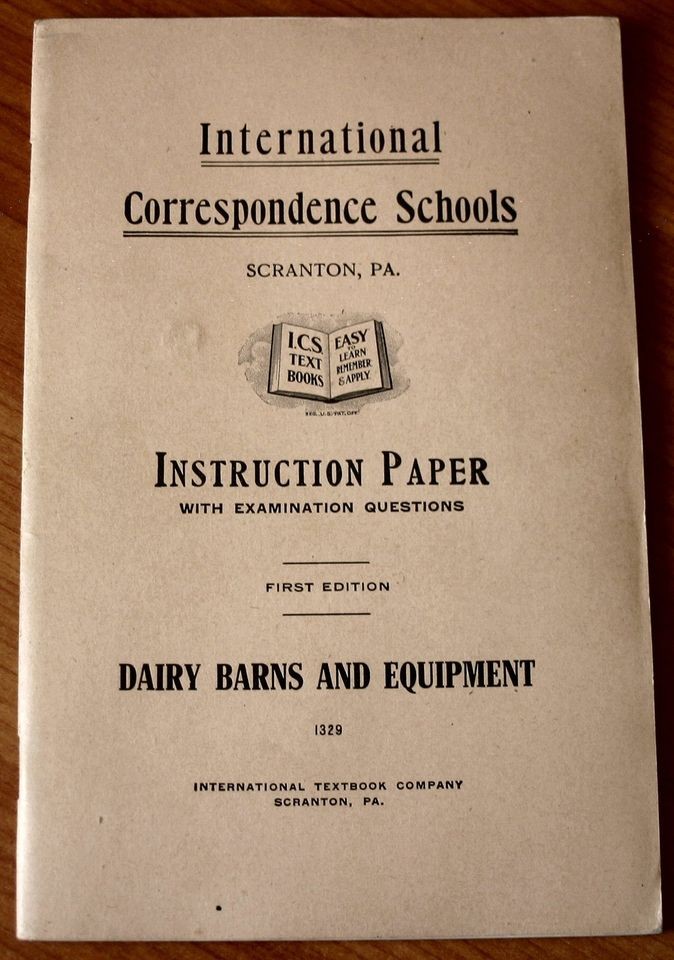 Scarce Dairy Barns and Equipment 1912 1st Edition VG by ICS Dairy 