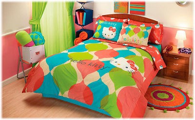 New Hello Kitty Comforter Bedding Sheet Full Curtains Rug Bath Set