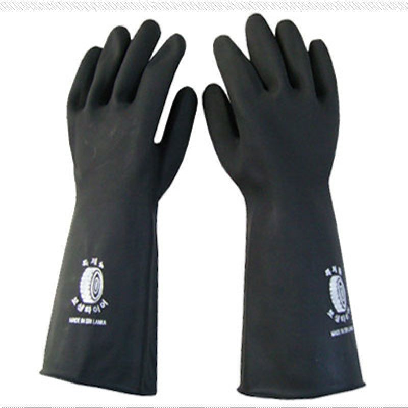   Liquid Proof Industrial Heavy Duty Long Gauntlets Rubber Latex Gloves