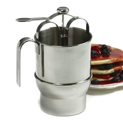Norpro 18/10 Stainless Steel Jumbo Batter Dispenser With holder 4 Cup
