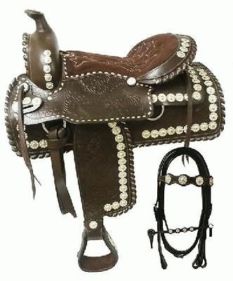 16 Western PARADE Saddle w/ Matching Headstall, BC and Reins NEW 