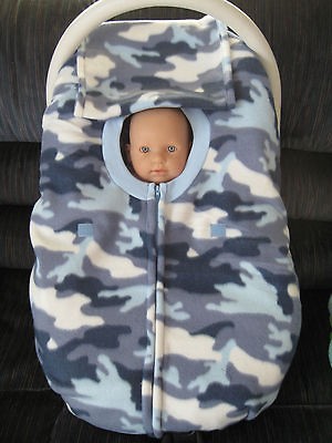   SHADES DOUBLE FLEECE INFANT BABY CAR SEAT COVER WITH FULL ZIPPER