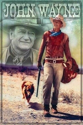   POSTER= 60x90cm cowboy with dog & gun western Long Live The Duke NEW