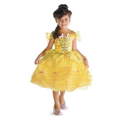 BELLE Beauty & Beast Disney Princess Sparkle Child Costume 4 6 