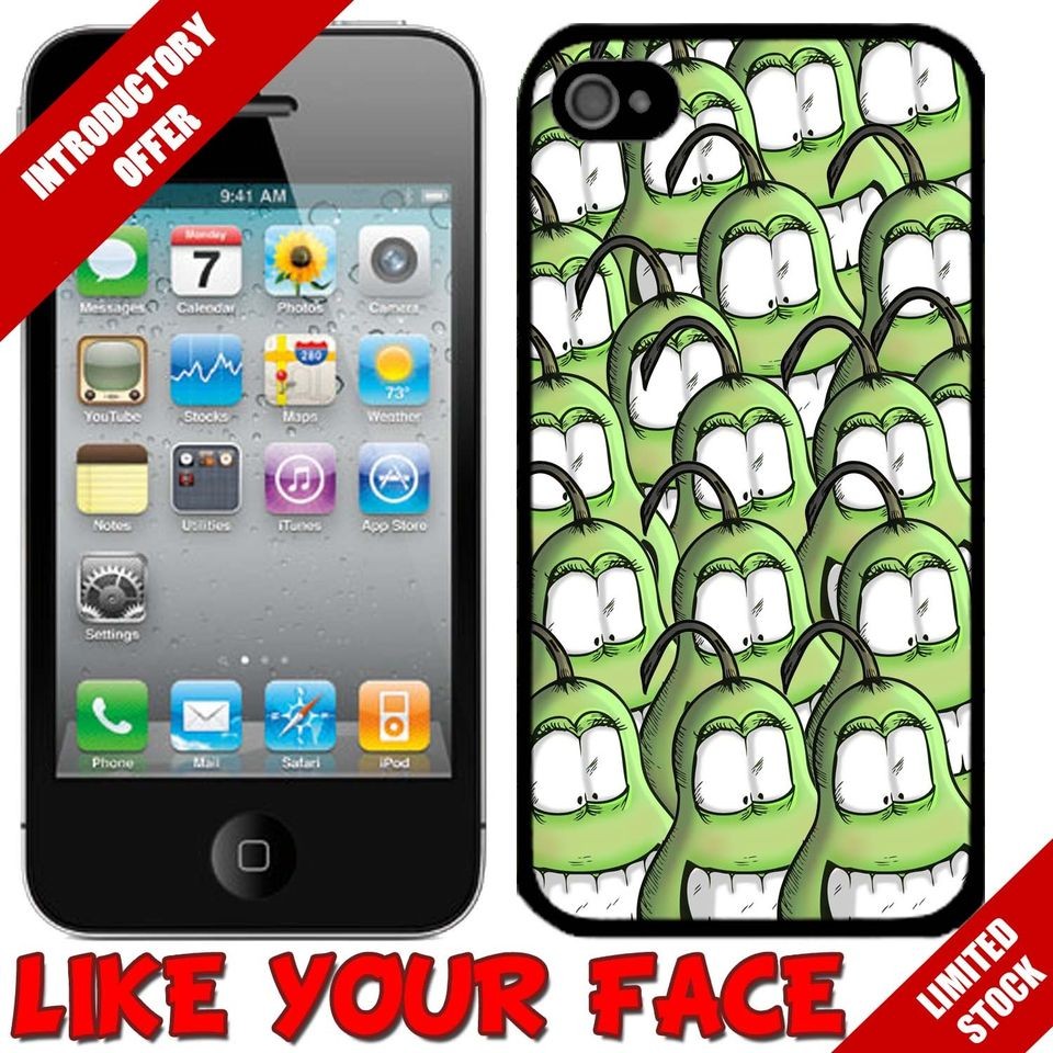 Funny Crazy Cartoon Pear Fruit Army cover phone case for Iphone 4 4S 