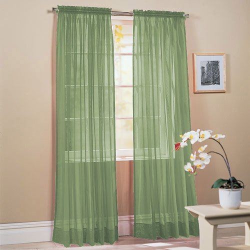 New Sage Green Voile Sheer Window Curtain/Drape/Panel