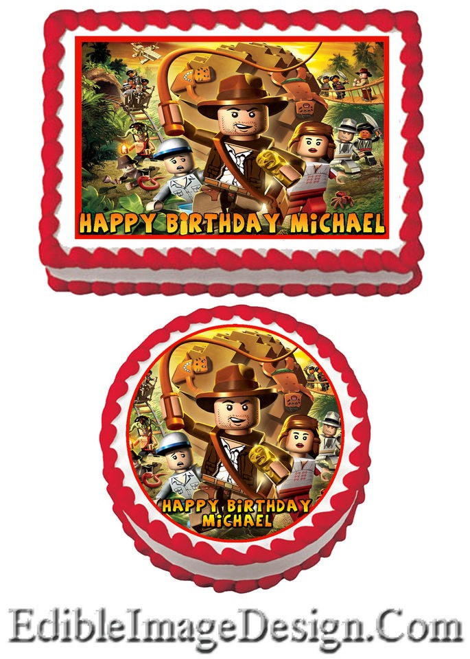   LEGO Edible Birthday Party Cake Image Cupcake Topper Favor Supply