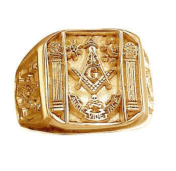   gold vermeil real Sterling silver free mason MASONIC RING Jewelry