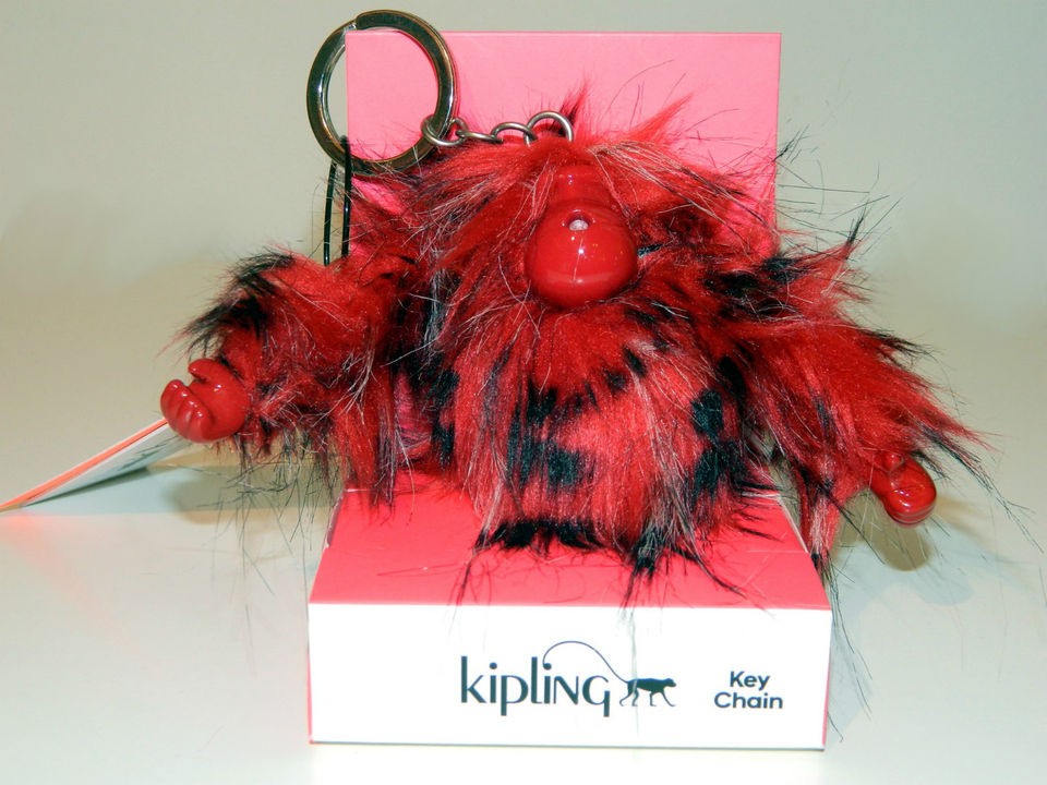 Kipling Red Monkey Keychain Key Ring Bag Charm Large Redhot NWT NIB