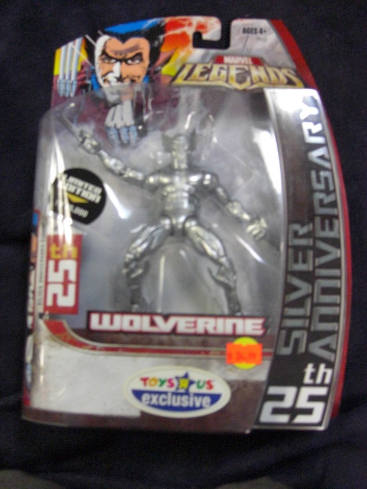 MARVEL LEGENDS WOLVERINE TOYS R US EXCLUSIVE ACTION FIGURE 25TH SILVER 