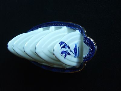 WHITE BLUE WILLOW TOAST RACK HOLDER BURLEIGH WARE BURSLEM ENGLAND