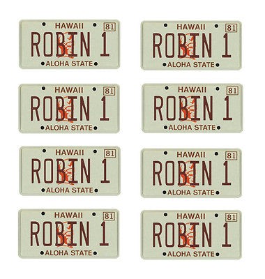 25 scale model Magnum PI Robin 1 Hawaii car license tag plates