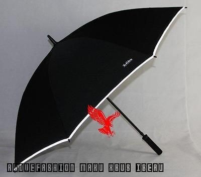   Men creative long handle Super large Manual rain umbrella w reflective