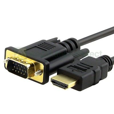 Newly listed HDMI GOLD MALE TO VGA HD 15 MALE Cable 6FT 1.8M 1080P