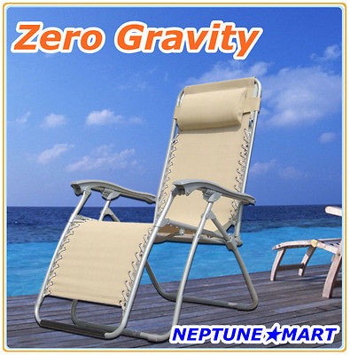 Zero Gravity Folding lounge Chair leisure recliner Beige
