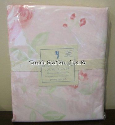   Pottery Barn Kids AMYS ROMANTIC FLORAL Pink Duvet Cover FULL/QUEEN