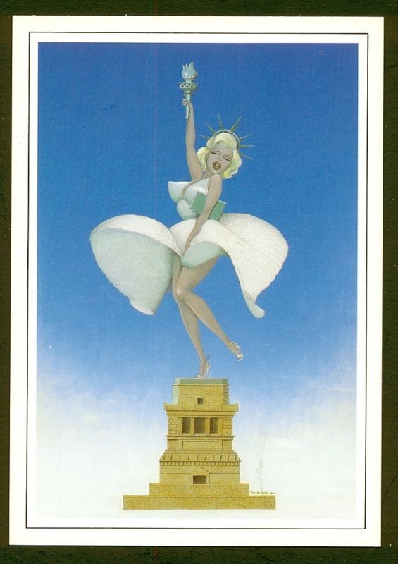 oz Statue of Liberty postcard, Marilyn Monroe.
