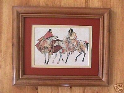 Carol Grigg THE MEETING CHEROKEE framed MATTED PRINT