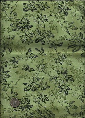   de lis Print drk green on med green Fabric by Cheri L. Strole for SSI
