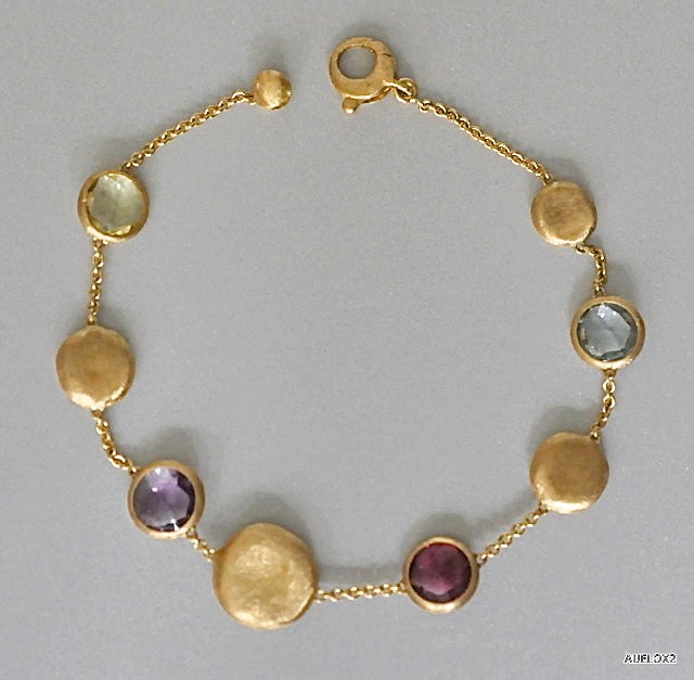 Magnificent New $2070 MARCO BICEGO Mixed Gemstone 18K Gold Bracelet 