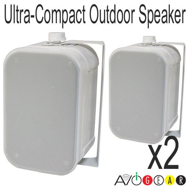 Compact 3.5 Inch In / Outdoor Speakers 2 Way / Wall Mounts 1pr White 