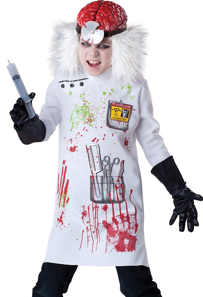 Mad Scientist Evil Doctor Kids Scary Halloween Costume.