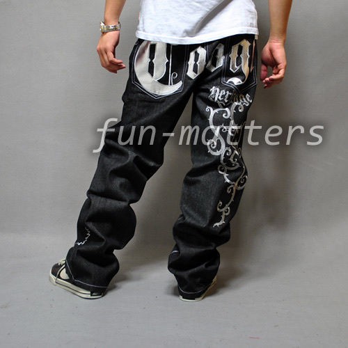 Coogi B BOY Street Dance Abstract C Embroidery Pants Jeans Casual 