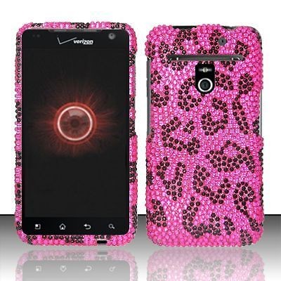   Esteem VS910 Hard Case Snap Black Phone Cover Pink Leopard Bling Z