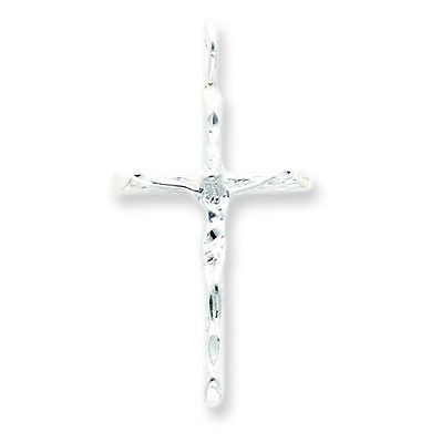 Mens Ladies .925 Sterling Silver Diamond Cut Crucifix Cross Pendant 
