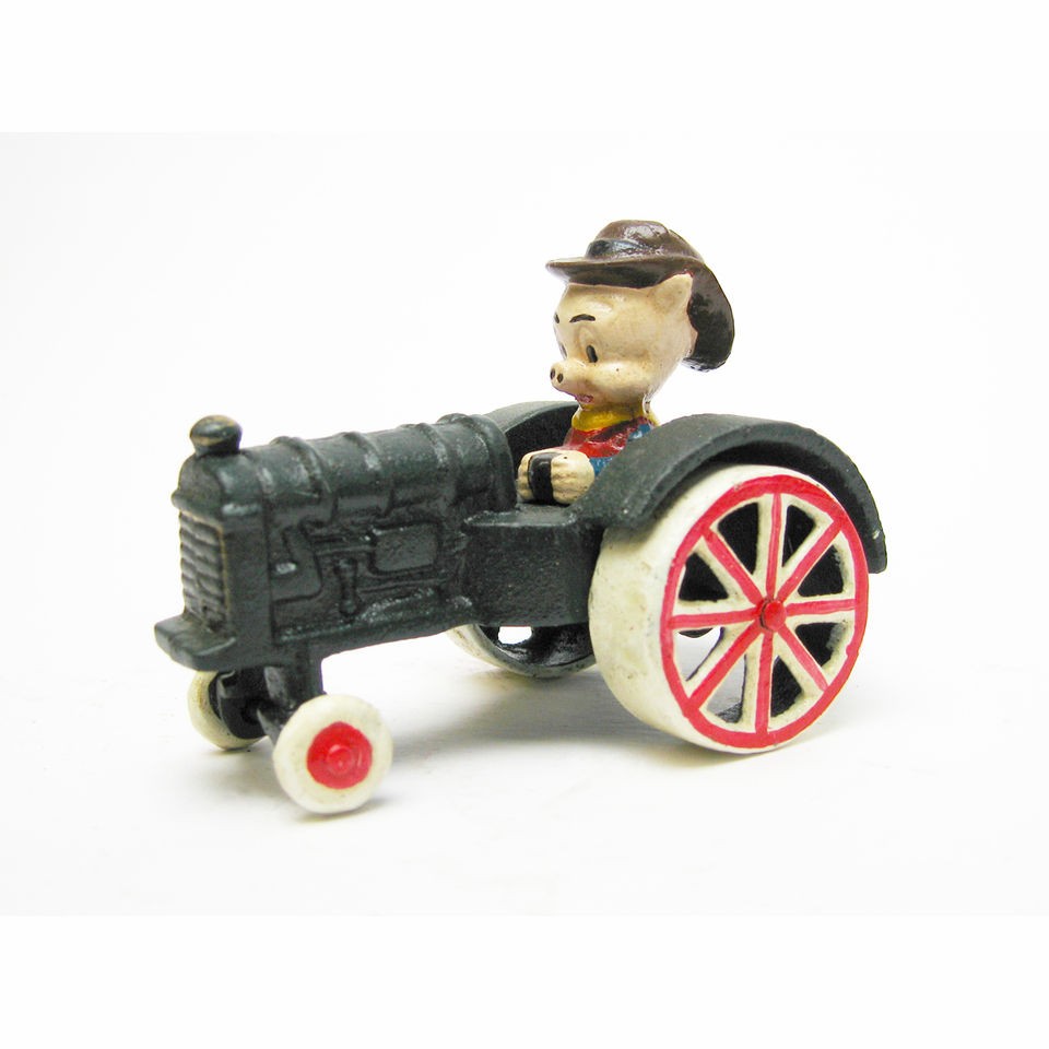   Farmer Driving Collectible Antique Replica Cast Iron Farm Toy Tractor