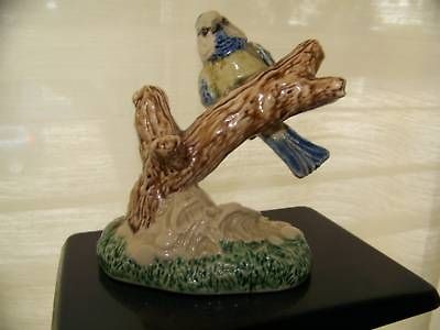 Heredities Creamware Figurine, Blue Titmouse Bird 4.5H
