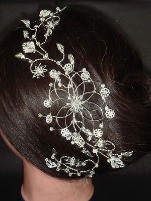 Bridal Rhinestone leaf forehead band Headpiece Hair Vines Halos tiara 
