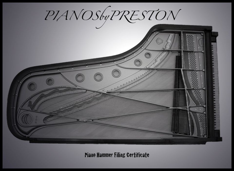 PIANOSbyPRESTON Piano Hammer Filing Certificate,West Palm Beach,FL 