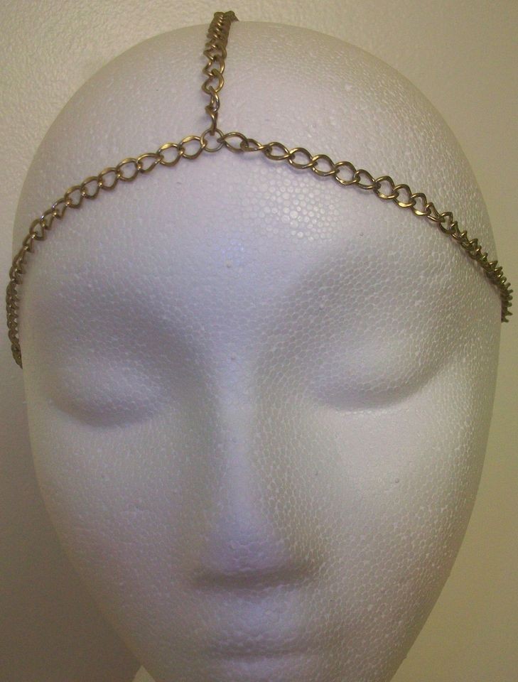 Gold Chain Headpiece Head Piece Cross Silver Rhinestone Hair Jewelry 