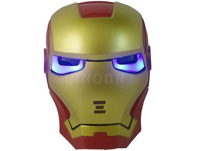 Halloween Ghost Cosplay Iron Man Style Mask LED Light Movie Guy 