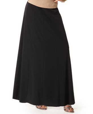 INC NEW Black Elastic Waist Long Full Length A Line Swing Maxi Skirt M 