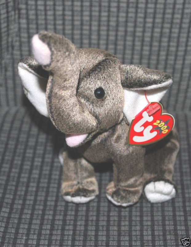 TY Beanie Baby Trumpet Elephant Retired Plush Toy MWMT