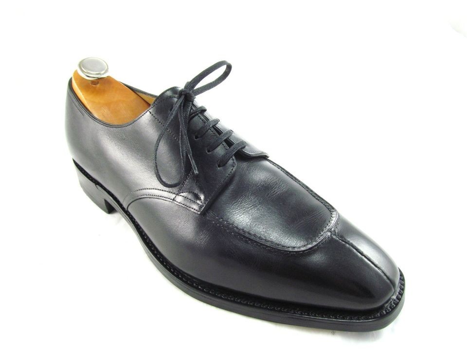 John Lobb Bordor Black Calf Handsewn Split toe Derby Oxfords 10.5 E 