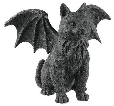 Night Guardian Winged Cat Gargoyle Statue Figurine Gothic Kitty Medium 
