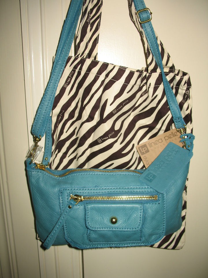 nwt linea pelle dylan crossbody clutch turquoise