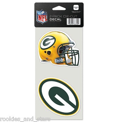 Green Bay Packers Die Cut Window Decal Set Of Two 4x4  In Stock   FREE 