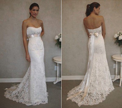 Mermaid Lace swarovski Crystal Wedding Dress Gown Size 6 8 10 12 14 16