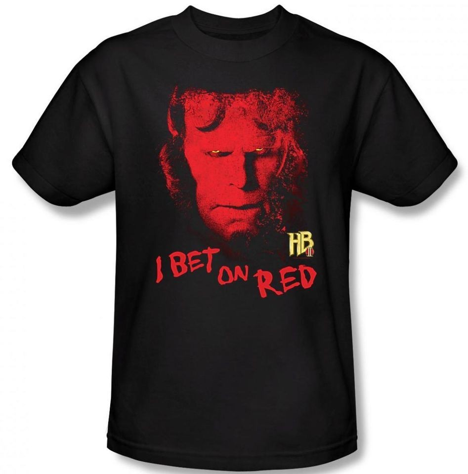 NEW Men Women Ladies Hellboy 2 The Golden Army Bet on Red Face Movie T 